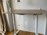 Hæve/sænke skrivebord+skrivebordslampe+gulvbeskytt