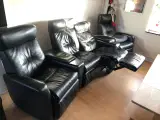 TV sofa i sort læder