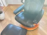 Stressles Ving hvilestol sort læder - 3
