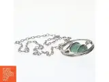 Sølvfarvet halskæde med vedhæng (str. Kæde 70 cm smykke ø 5 cm) - 2
