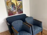 velholdt sofa med 2 stole