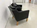 Nielaus lounge stole i sort semi anilin læder. - 5