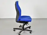 Efg kontorstol med blåt xtreme polster og sort stel - 4