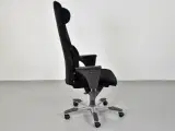 Häg signet kontorstol i sort med armlæn og høj ryg - 4