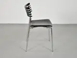 Randers radius konferencestol med sort ryg og sort læder polster - 4