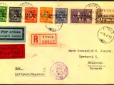 Luftpost Expres Rekommanderet Brev fra Østkarelen til Danmark - 1 - 10 - 1941 - Censureret Danmark
