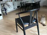 Spisebordsstol Frida, sort med lædersæde - 2