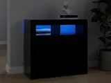 Skænk med LED-lys 80x35x75 cm sort