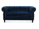 Chesterfield CAMBRIDGE 2 pers. velour sofa blå