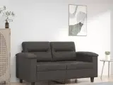 2-personers sofa 120 cm kunstlæder grå