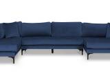 Tampa U-sofa Openend Højrevendt Salvador 05 Blå  (Kraftig Velour)