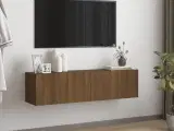 Væghængt tv-bord 120x30x30 cm konstrueret træ brunt egetræ