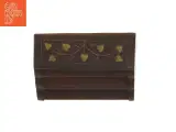 Træ organisator brevholder med indlæg af guld (str. 15 x 10 x 6,5 cm) - 3