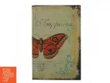 Vintage Retro Dekorativ Bog Opbevaring æske med sommerfugle betrukket med sort filt (str. 22 x 33 cm) - 2