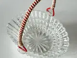 Konfektskål, presset glas m plastviklet hank - 2
