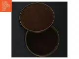 Dekorativ ciseleret metal skrin med broderet låg (str. Ø. 14 cm) - 4