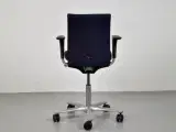 Häg h04 credo kontorstol med sort/blå polster, armlæn og grå stel - 3
