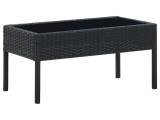 Havebord 75x40x37 cm polyrattan sort