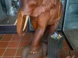 Stor Teak elefant - ny pris -