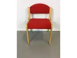 Duba konferencestol i bøg, med rød s æde og ryg