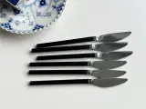 Lundtofte frokostknive m sort skaft, 6 stk samlet - 2