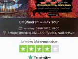 Ed Sheeran billetter, 2 styks - 3. august