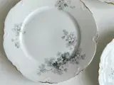 Bavaria, frokosttallerkner m blomster og guldkant, 3 stk samlet - 3