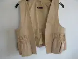 Vila Lækker beige gedeskindsvest str L. 