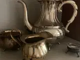 Antikt kaffesæt i sølvplet 