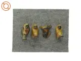 Retro brunmeleret keramik. Dyrefigurer 4 styk af fugle (str. Cirka 7 x 3) - 3