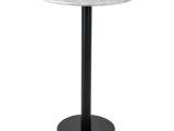 Bolzano Barbord - Barbord med top i marmor look og sort ben ø70x105cm