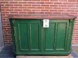 Gl antik butiksskænk m/glasplade og 2 skuffer - 2