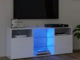 Tv-skab med LED-lys 120x30x50 cm hvid højglans