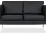 Dragør 2 pers. sofa - Sort bonded læder