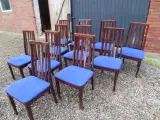 11 stk Tangesø Stole med Blå stof 
