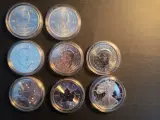 8 stk. 1 oz. sølvmønter