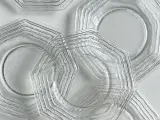 Ottekantede glastallerkner, ruflet underside, 6 stk samlet - 4