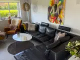Sort hjørne lædersofa - 2