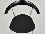 Efg bondo konferencestol med nyt sort polster, grå stel, nymalet sort ryg med lille armlæn - 5