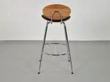 Dan-form barstol i kirsebær med krom stel, sæt à 6 stk. - 4