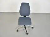 Scan office kontorstol med blå/grå polster og krom stel, lav - 5