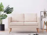 2-personers sofa i stof cremefarvet