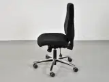 Duba b8 kontorstol med høj ryg, sort polster og blankt stel - 2