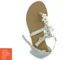 Hvide sandaler med blomsterdetaljer (str. 35) - 2