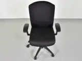 Köhl kontorstol med sort polster og armlæn - 5