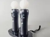 🎮 PlayStation Move Controllere (2 stk.) + Oplader - 3