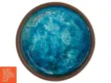 Keramik skål med blå glasur (str. 16 cm i diameter. 3 cm) - 4