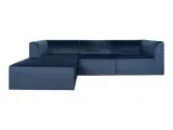 Alba Lounge Sofa - Sofa i mørkeblå velour - venstrevendt 160/90x272xH67 cm HN1005