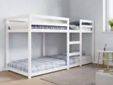 Køjeseng 80x200 cm massivt fyrretræ hvid