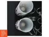 Cylindrisk bordlampe i glas med græsdesign (str. 26 cm. 2 styk) - 2
